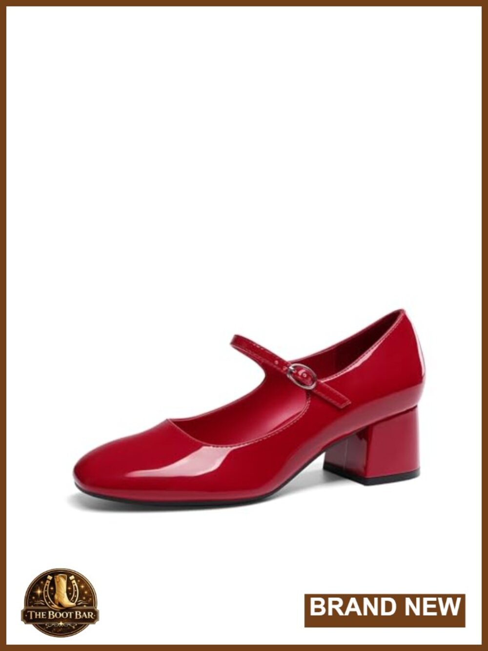 Women's Mary Jane Heels, Chunky Block Heel PU Pumps, Closed Round Toe